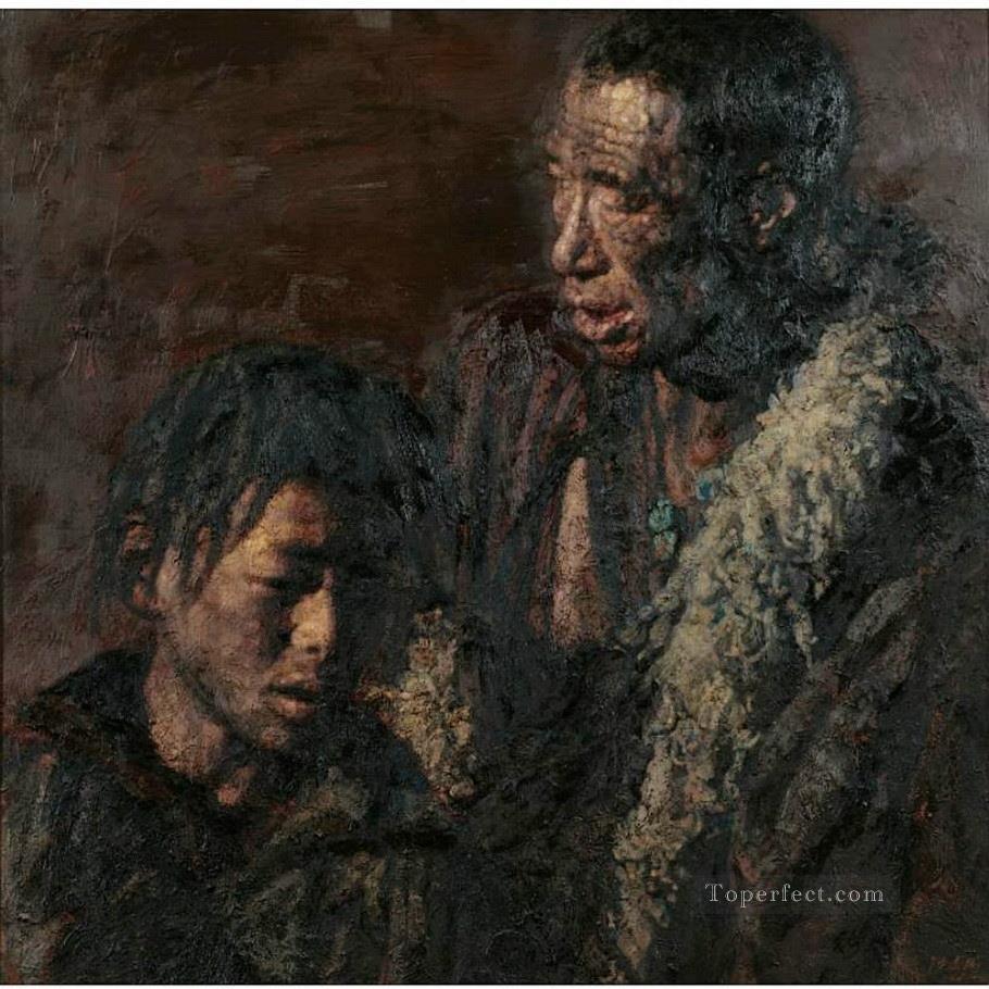 Father and Son Chen Yifei Tibet Oil Paintings